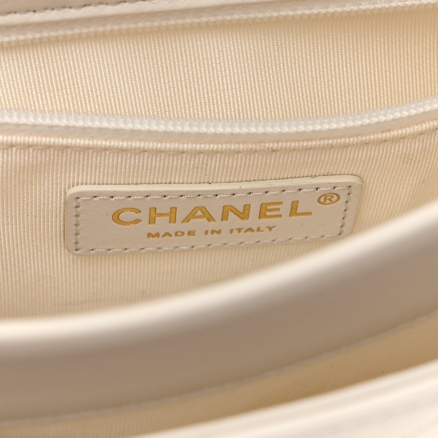 Calfskin Stitched Large Flap White