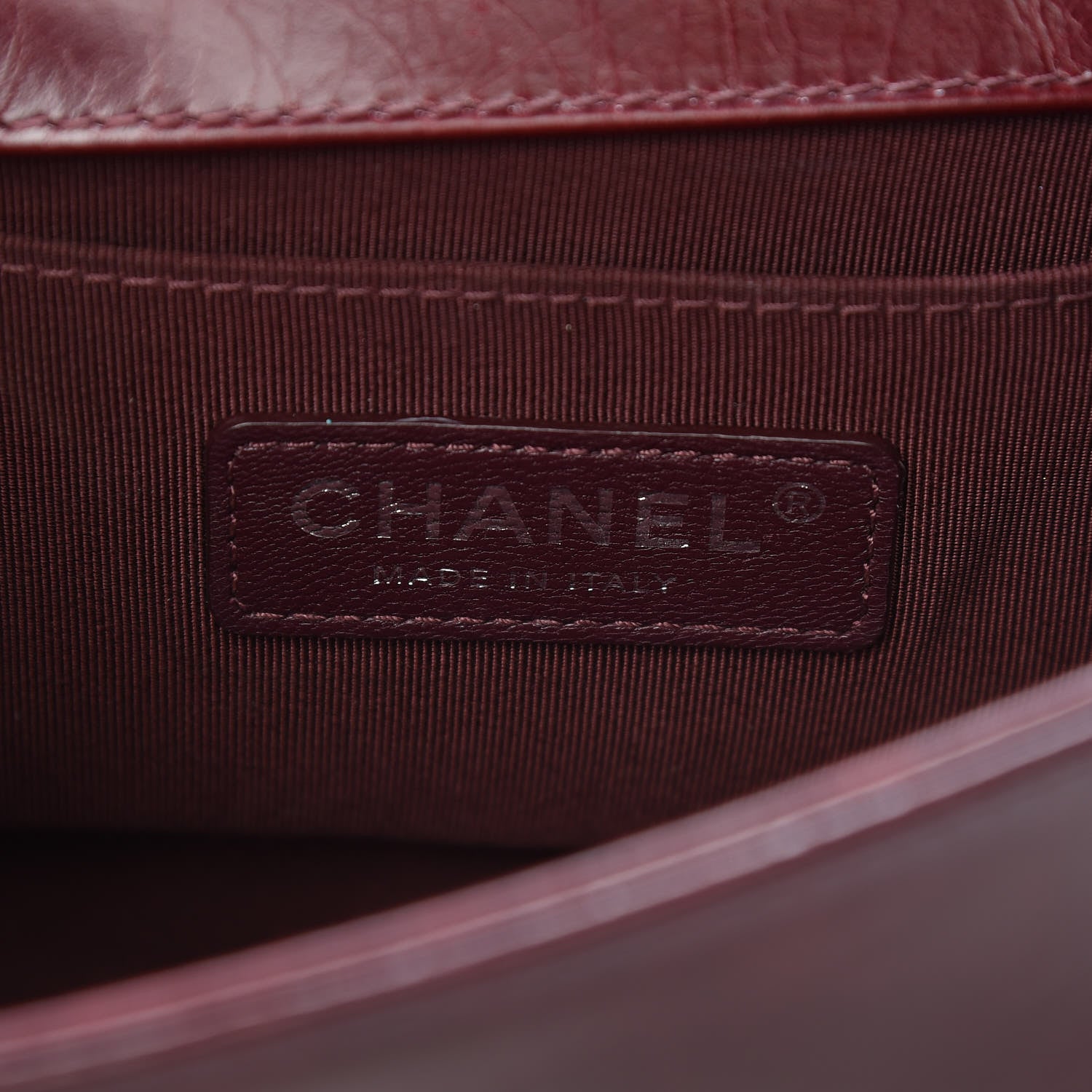 Chanel Glazed Calfskin Quilted Small Boy Chained Flap Burgundy 7 of 18