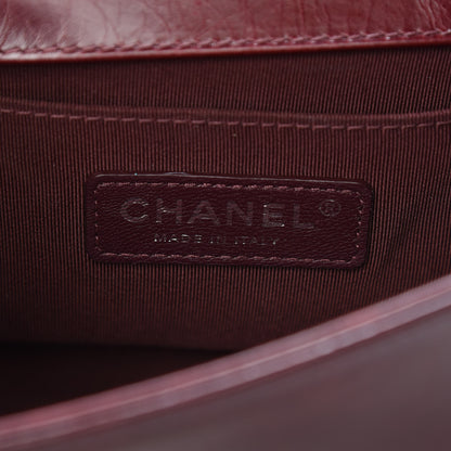 Chanel Glazed Calfskin Quilted Small Boy Chained Flap Burgundy 7 of 18