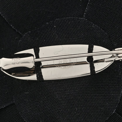 Chanel Satin CC Camellia Pin Brooch Black 3 of 4