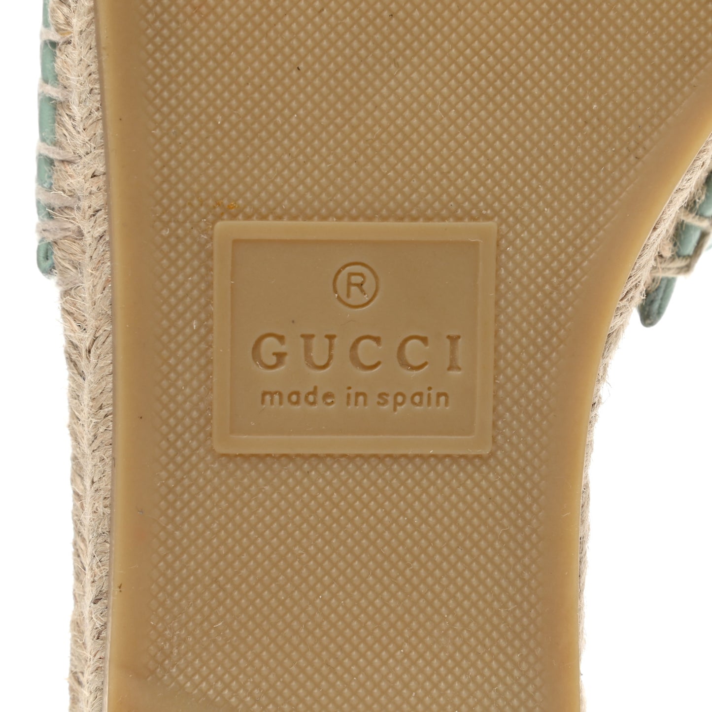 Nappa Matelasse GG Marmont Espadrille Slide Sandals 38 Water Green