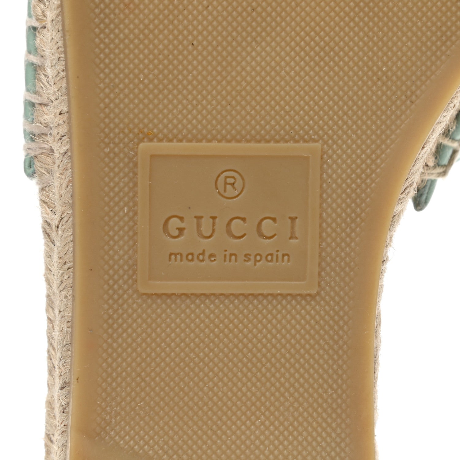 Gucci Nappa Matelasse GG Marmont Espadrille Slide Sandals 38 Water Green 6 of 10