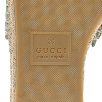 Gucci Nappa Matelasse GG Marmont Espadrille Slide Sandals 38 Water Green 6 of 10