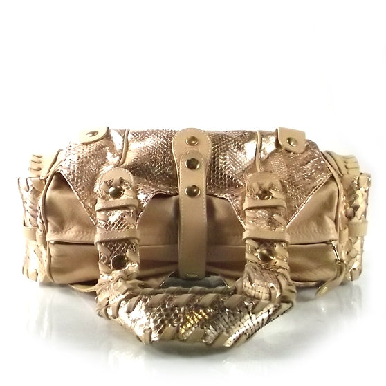 Chloe Metallic Python Silverado Shoulder Bag Gold 4 of 7