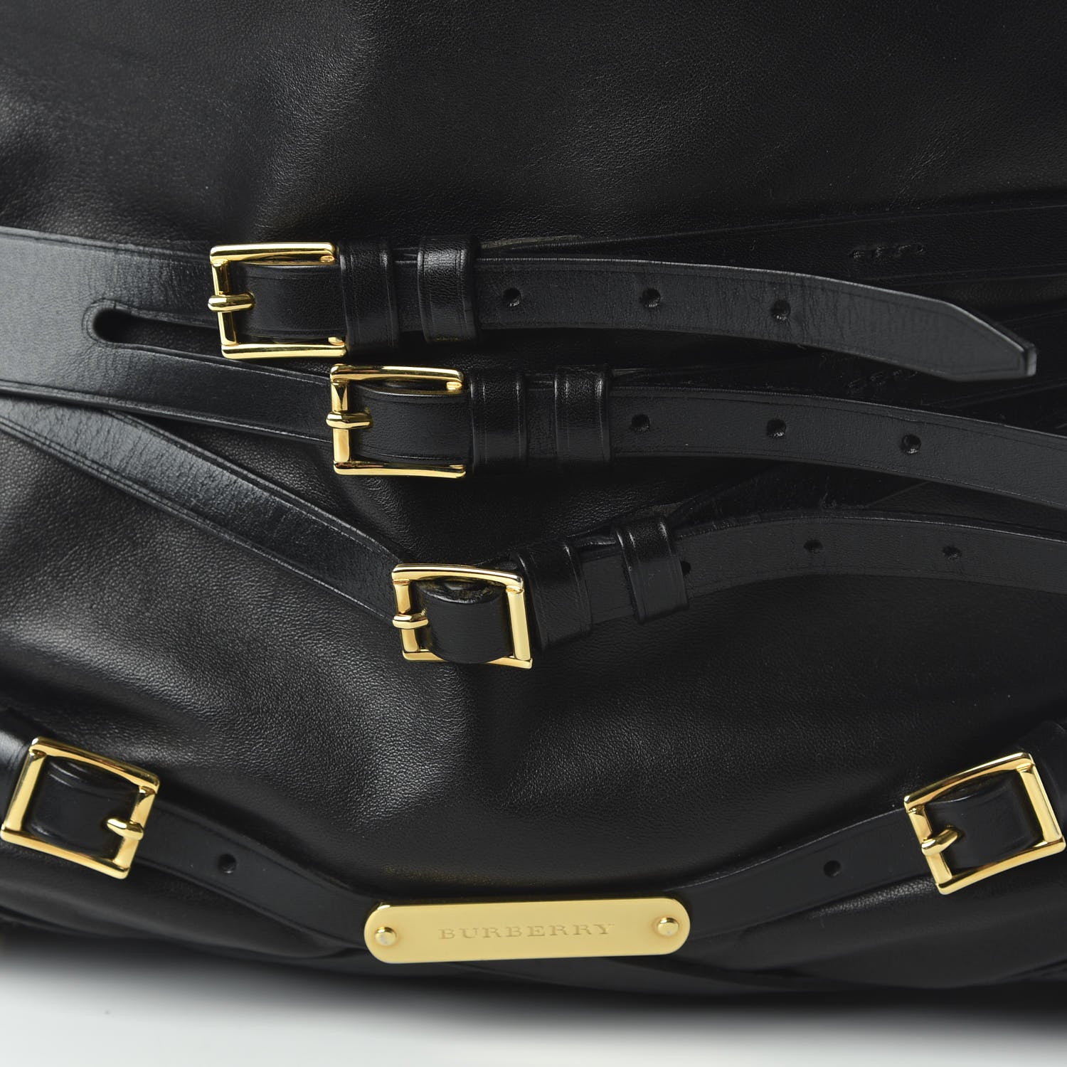 Burberry Soft Lambskin Bridle Calfskin Medium Gosford Hobo Black 9 of 9