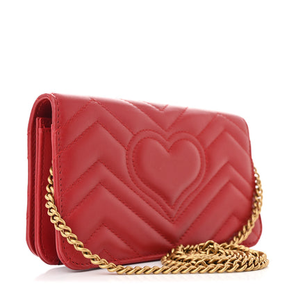 Gucci Calfskin Matelasse GG Marmont Mini Bag Hibiscus Red 3 of 10