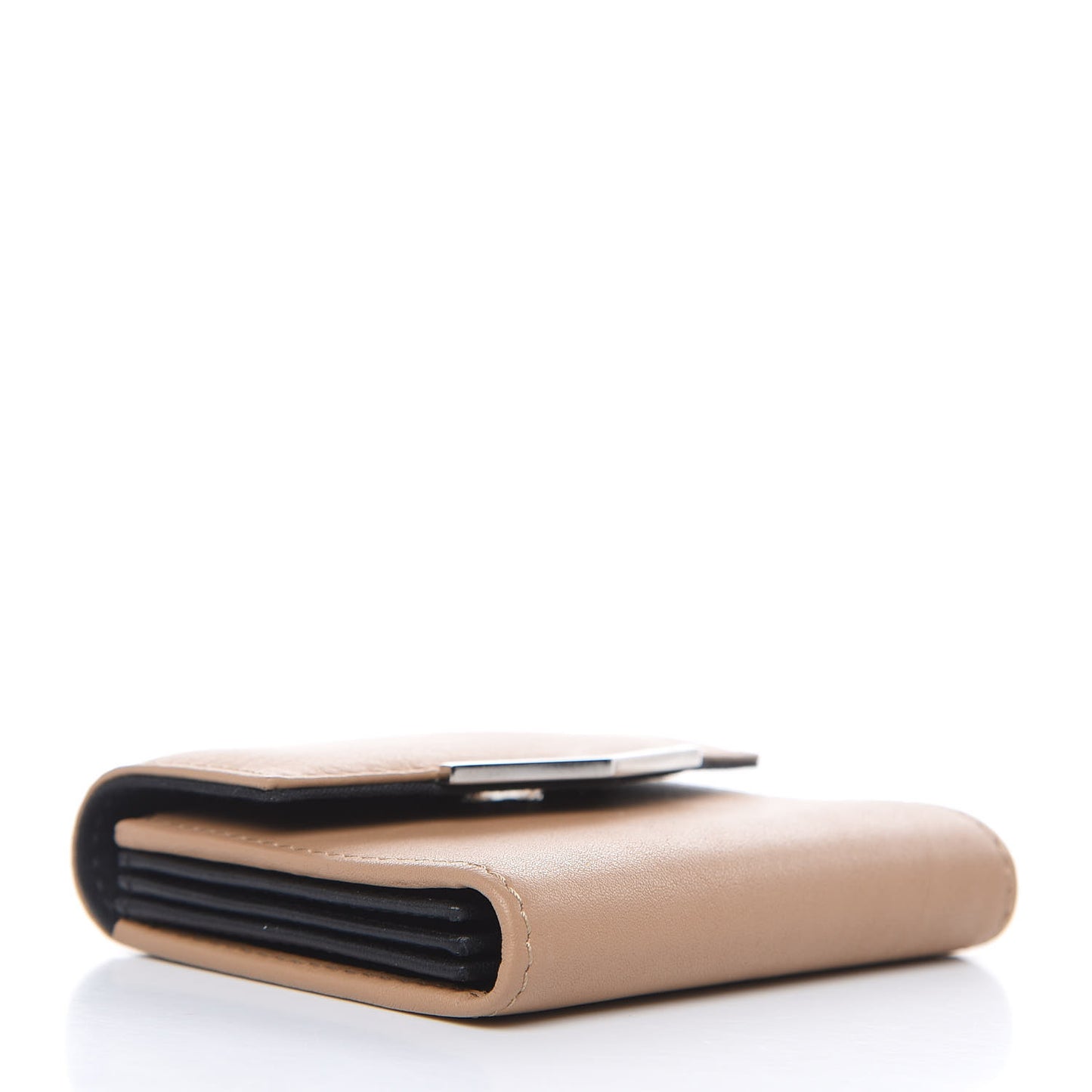 Vitello Dolce Bi-Color Gusseted Card Holder Cuoio