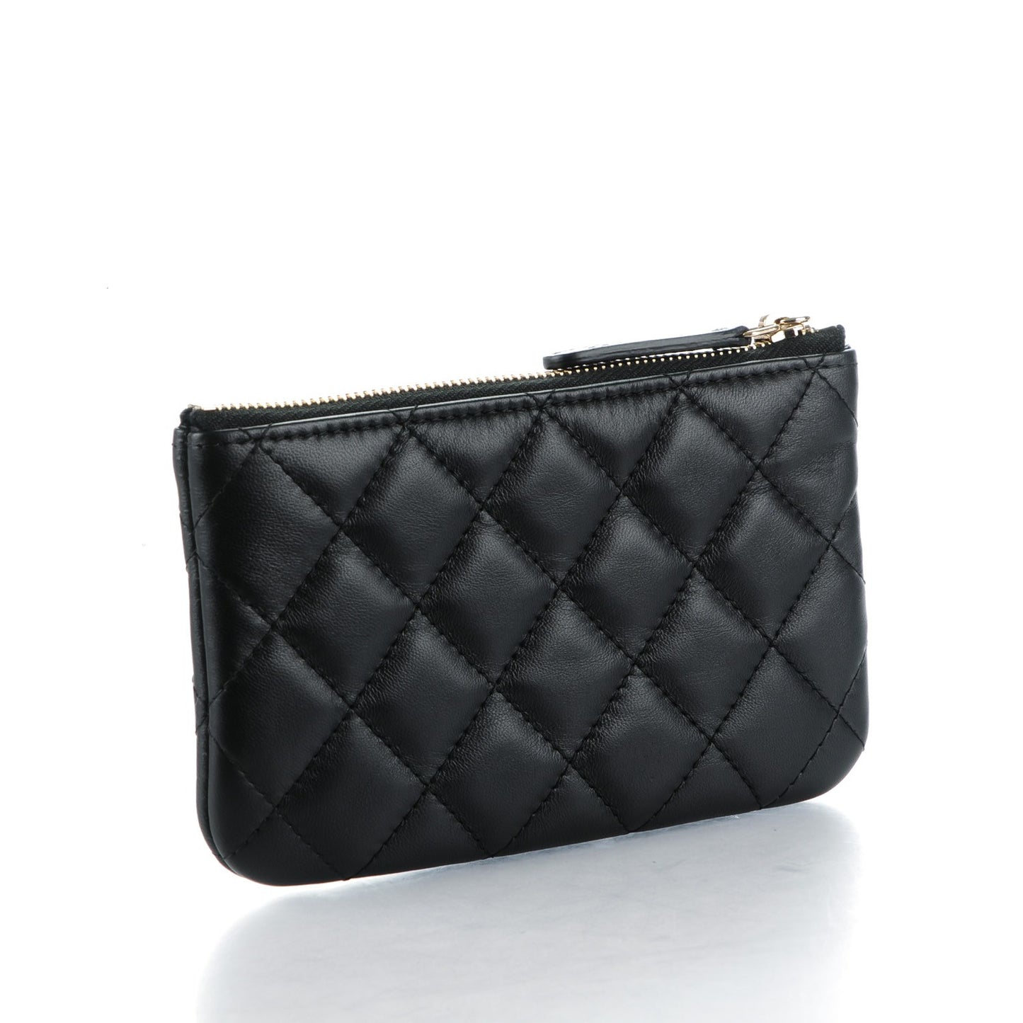 Lambskin Quilted Casino Coin Purse Black