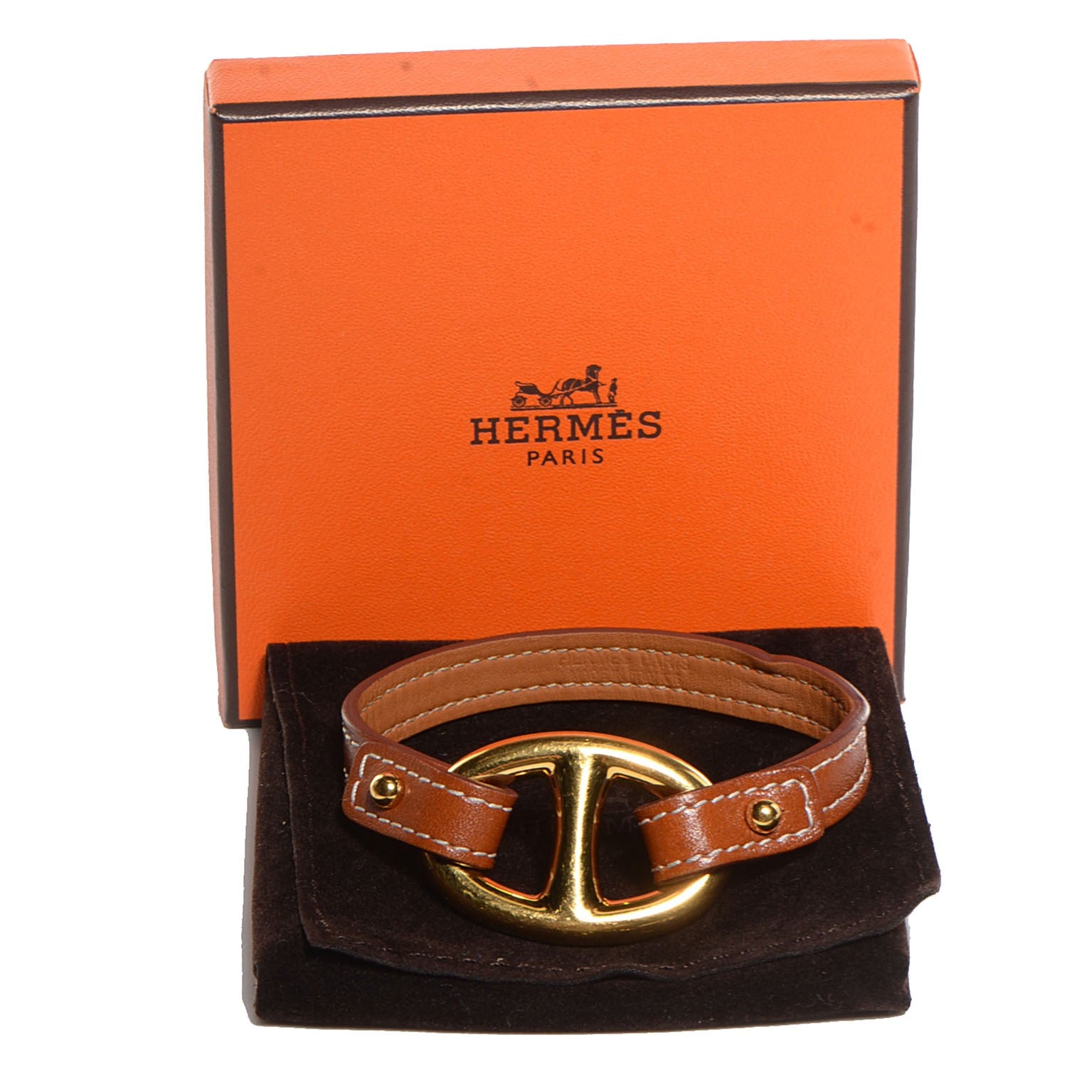 Hermes Natural Tadelakt Granville Bracelet Fauve Medium 10 of 10