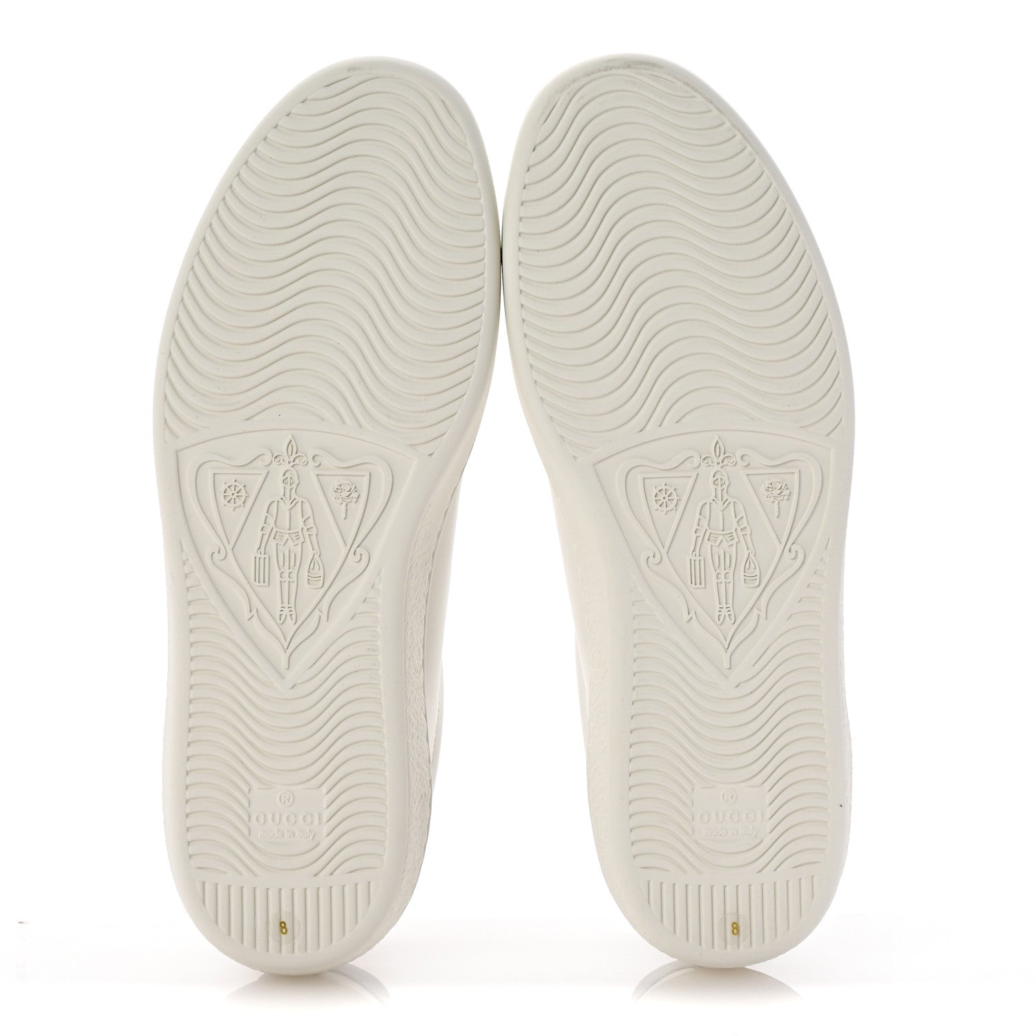 Gucci Calfskin Interlocking G Perforated Mens Ace Sneakers 8 White Grey Sky 6 of 10