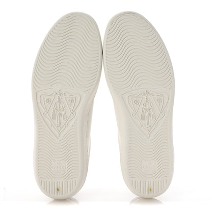 Gucci Calfskin Interlocking G Perforated Mens Ace Sneakers 8 White Grey Sky 6 of 10