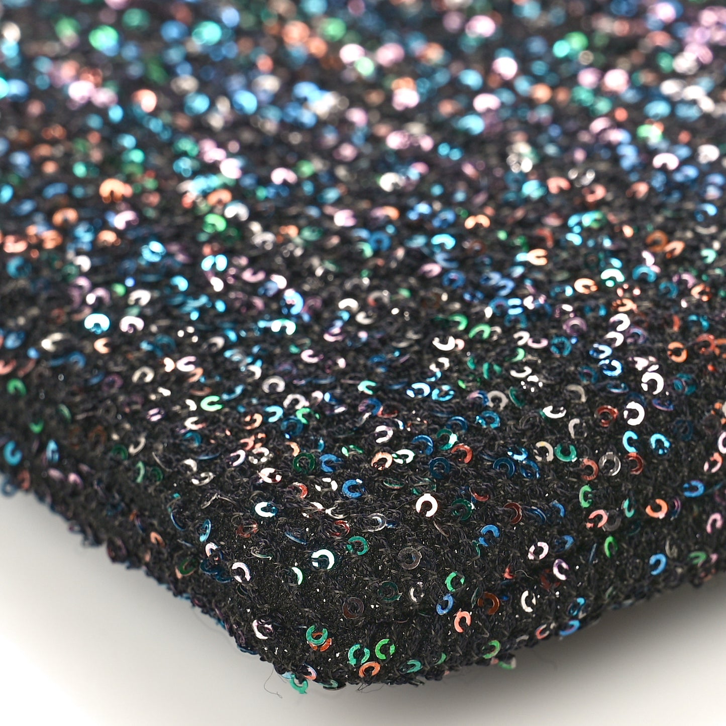 Canvas Sequin Medium Deauville Cosmetic Pouch Black