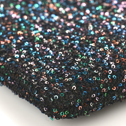 Chanel Canvas Sequin Medium Deauville Cosmetic Pouch Black 9 of 10