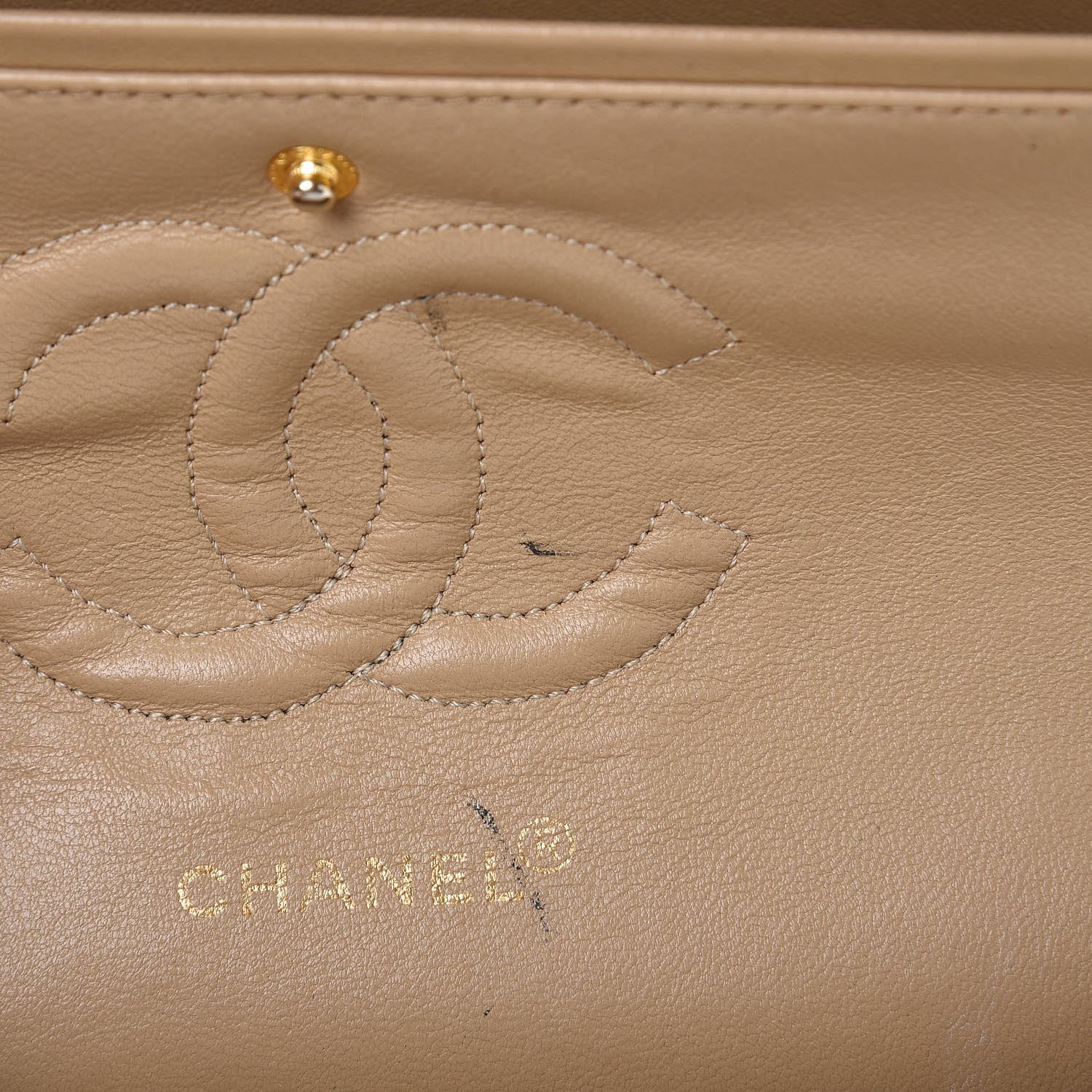 Chanel Lambskin Quilted Medium Double Flap Beige 15 of 16