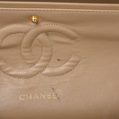 Chanel Lambskin Quilted Medium Double Flap Beige 15 of 16