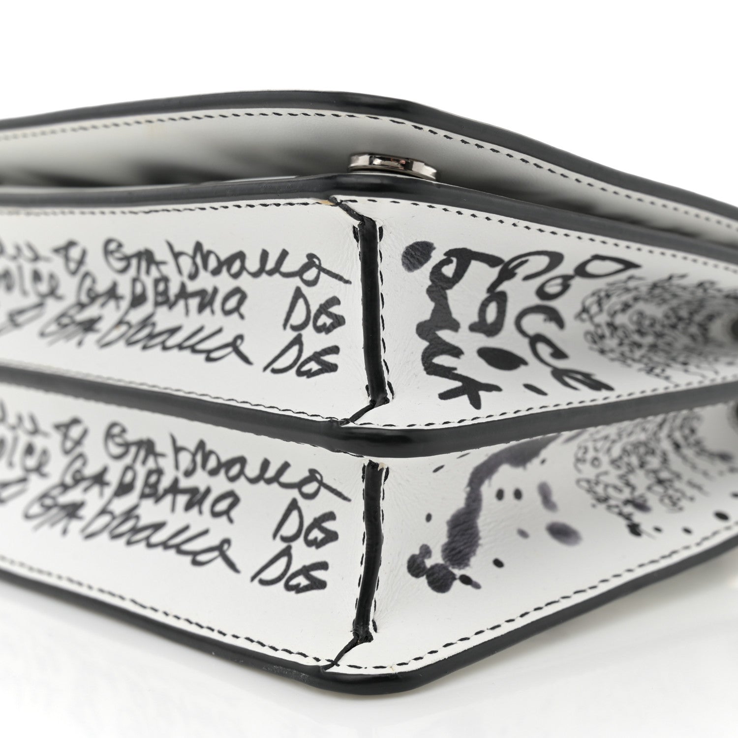 Dolce & Gabbana Calfskin DG Graffiti Print 3.5 Crossbody White 9 of 11