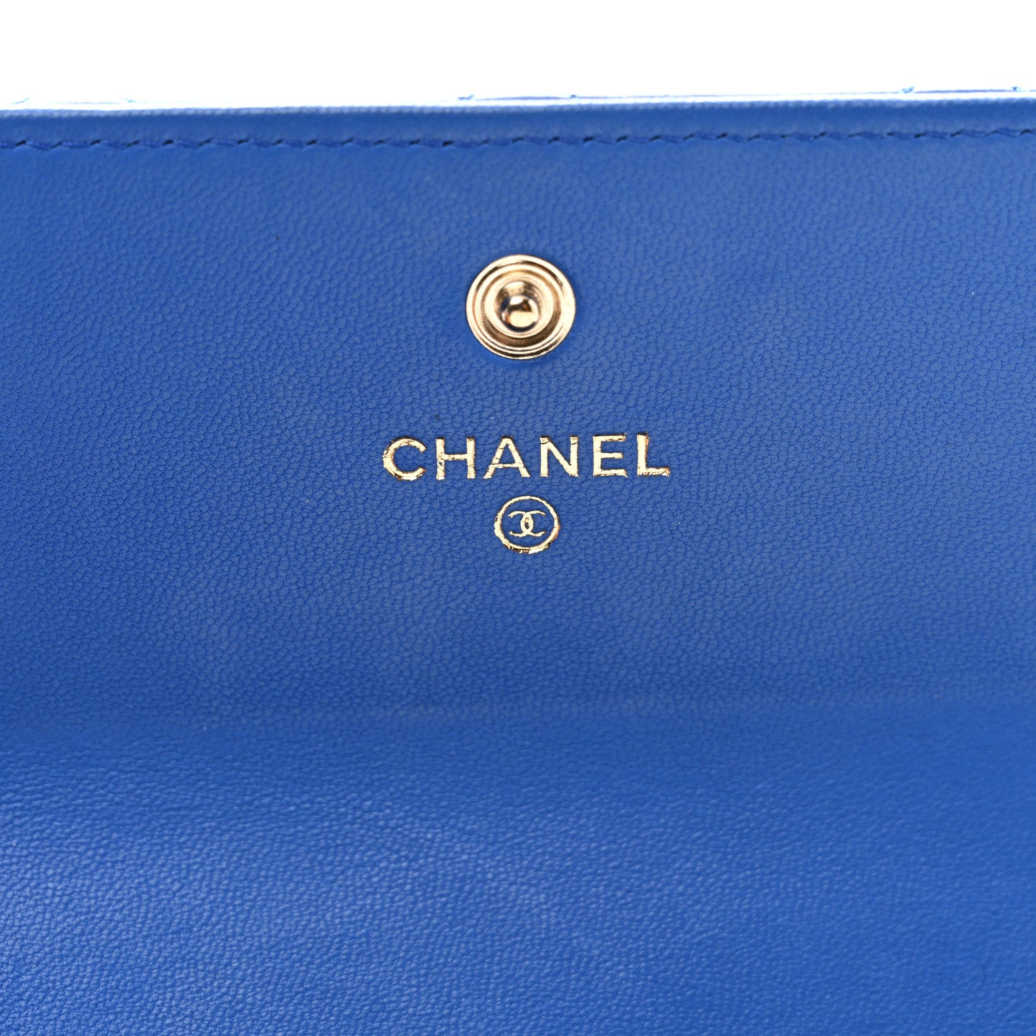 Chanel Lambskin Quilted Large Gusset Flap Wallet Blue 6 of 11