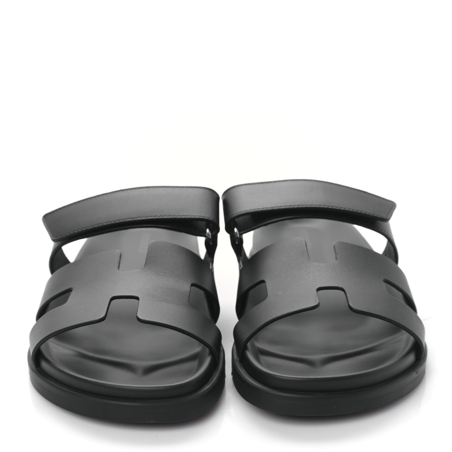 Hermes Calfskin Womens Chypre Sandals 40.5 Black 2 of 8