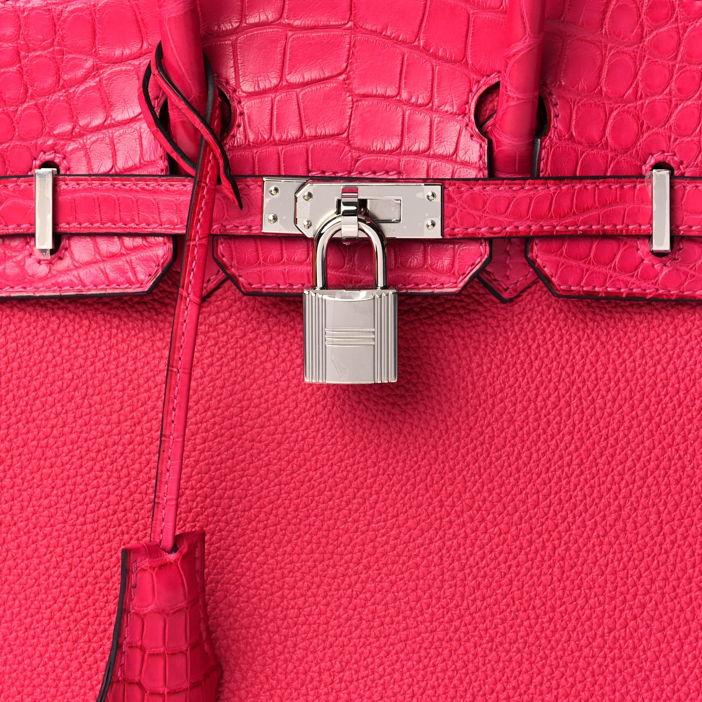 Togo Matte Alligator Birkin Touch 25 Framboise