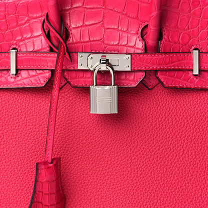 Hermes Togo Matte Alligator Birkin Touch 25 Framboise 8 of 11
