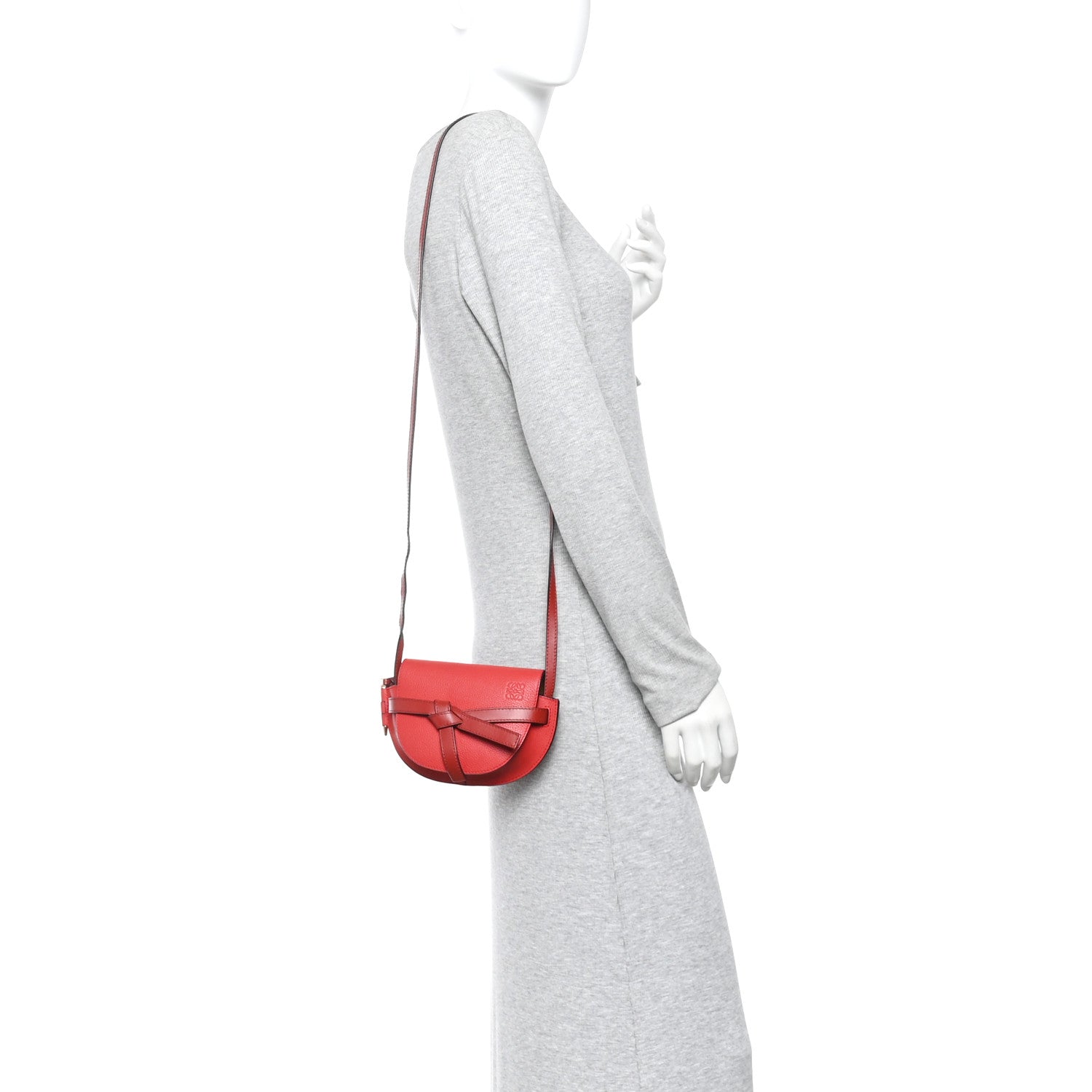 Loewe Grained Calfskin Mini Gate Crossbody Bag Scarlet Burnt Red 2 of 10