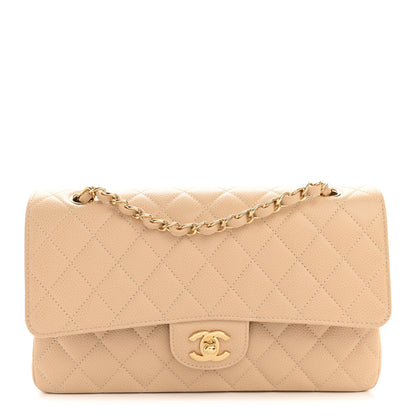 Chanel Caviar Quilted Medium Double Flap Beige 1 of 11