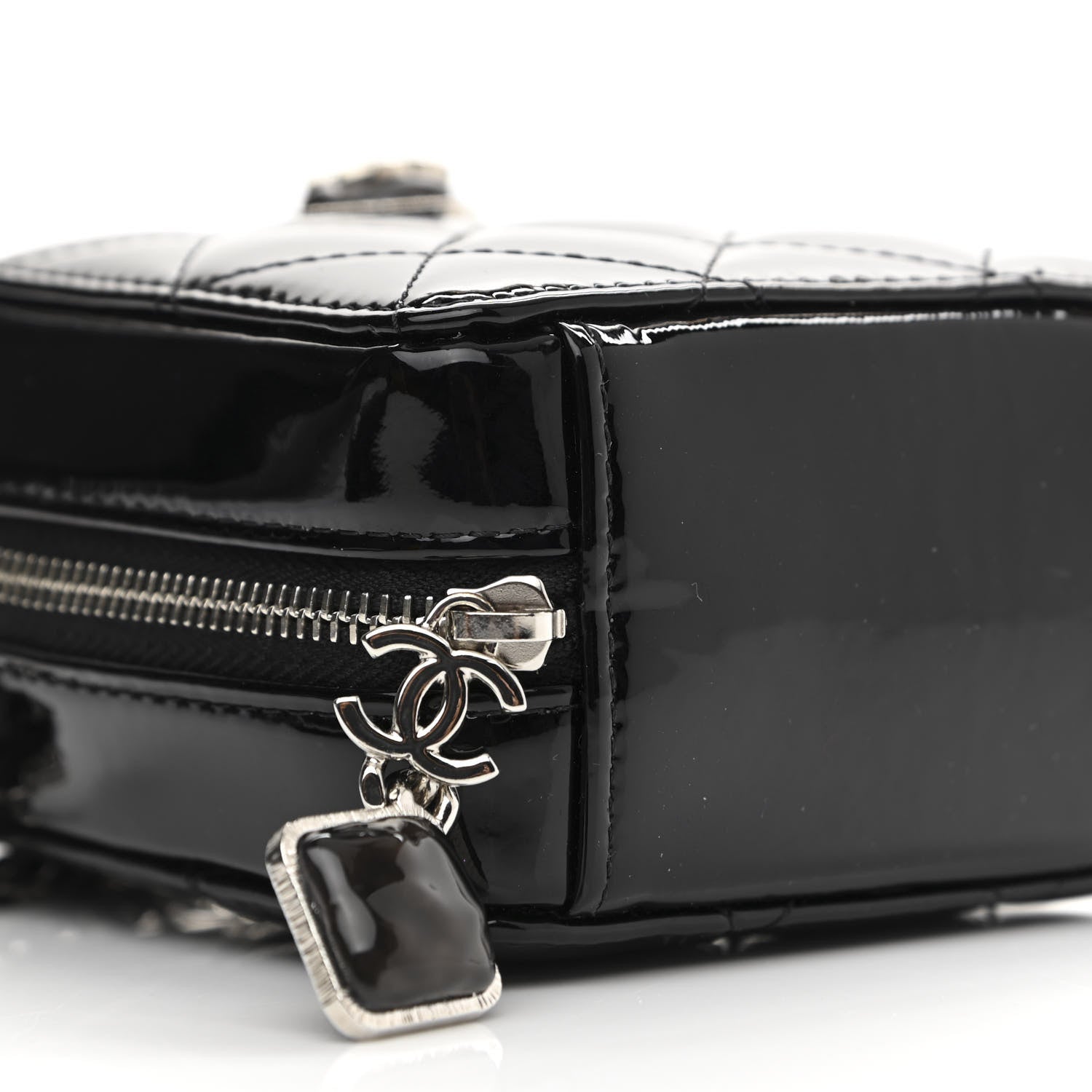 Chanel Patent Quilted Clutch With Chain Black 9 of 11