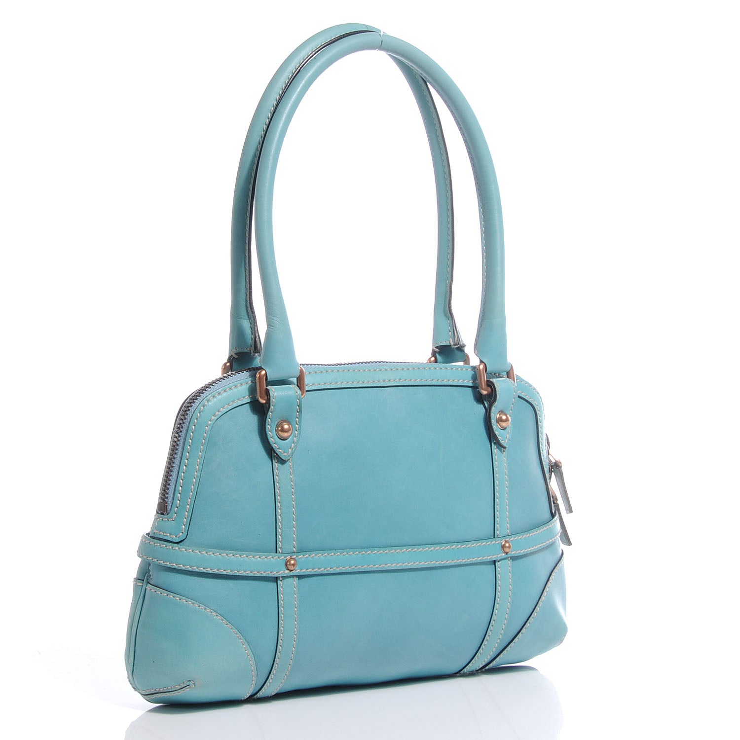 Gucci Leather Reins Tote Turquoise 3 of 9
