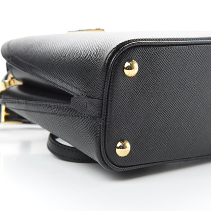 Prada Saffiano Cuir Micro Matinee Tote Black 9 of 10