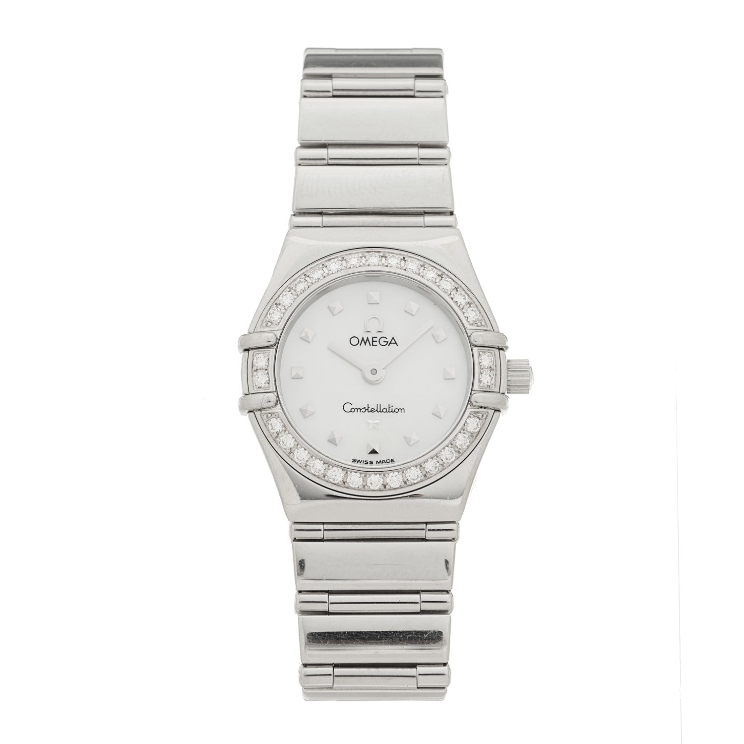 Omega Stainless Steel Diamond Bezel Mother of Pearl 22mm Constellation My Choice Quartz Watch 1465.71.00 1 of 4