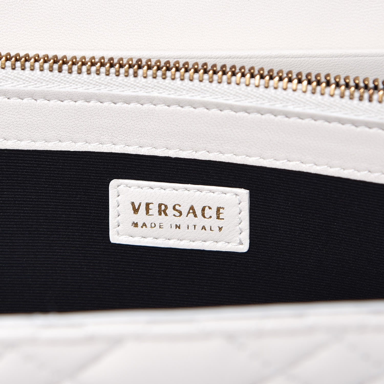 Versace Calfskin Icon Quilted Wallet On Chain Crossbody White 6 of 8