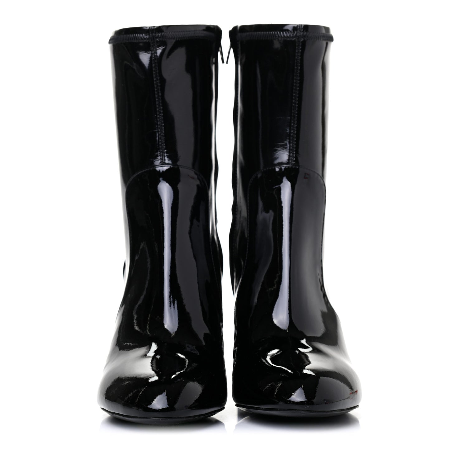 Patent Silhouette Ankle Boots 40 Black