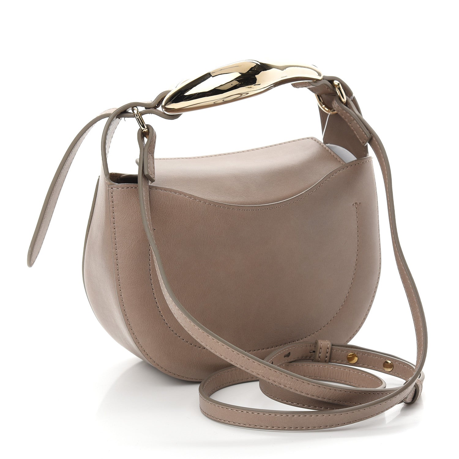 Chloe Small Grain Calfskin Kiss Bag Motty Grey 3 of 9