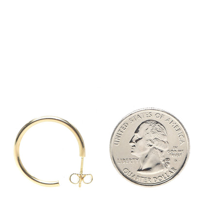 Tiffany 18K Yellow Gold Small Bezet Hoop Earrings 2 of 6