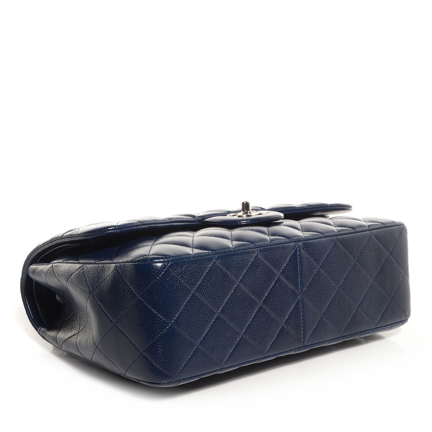 Chanel Caviar Quilted Jumbo Double Flap Navy Blue 4 of 9