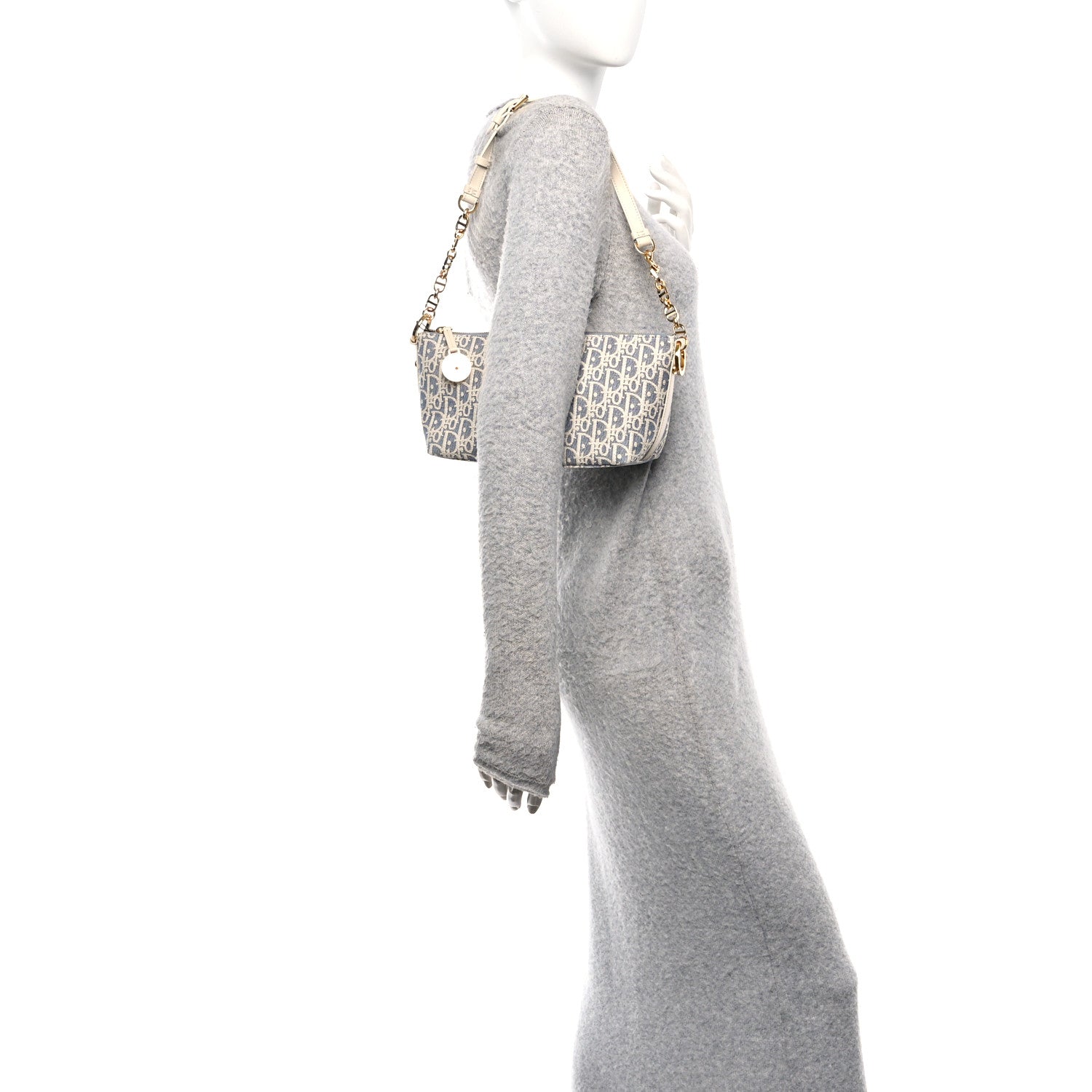 Christian Dior Chambray Raffia Effect Oblique DiorStar Hobo Bag