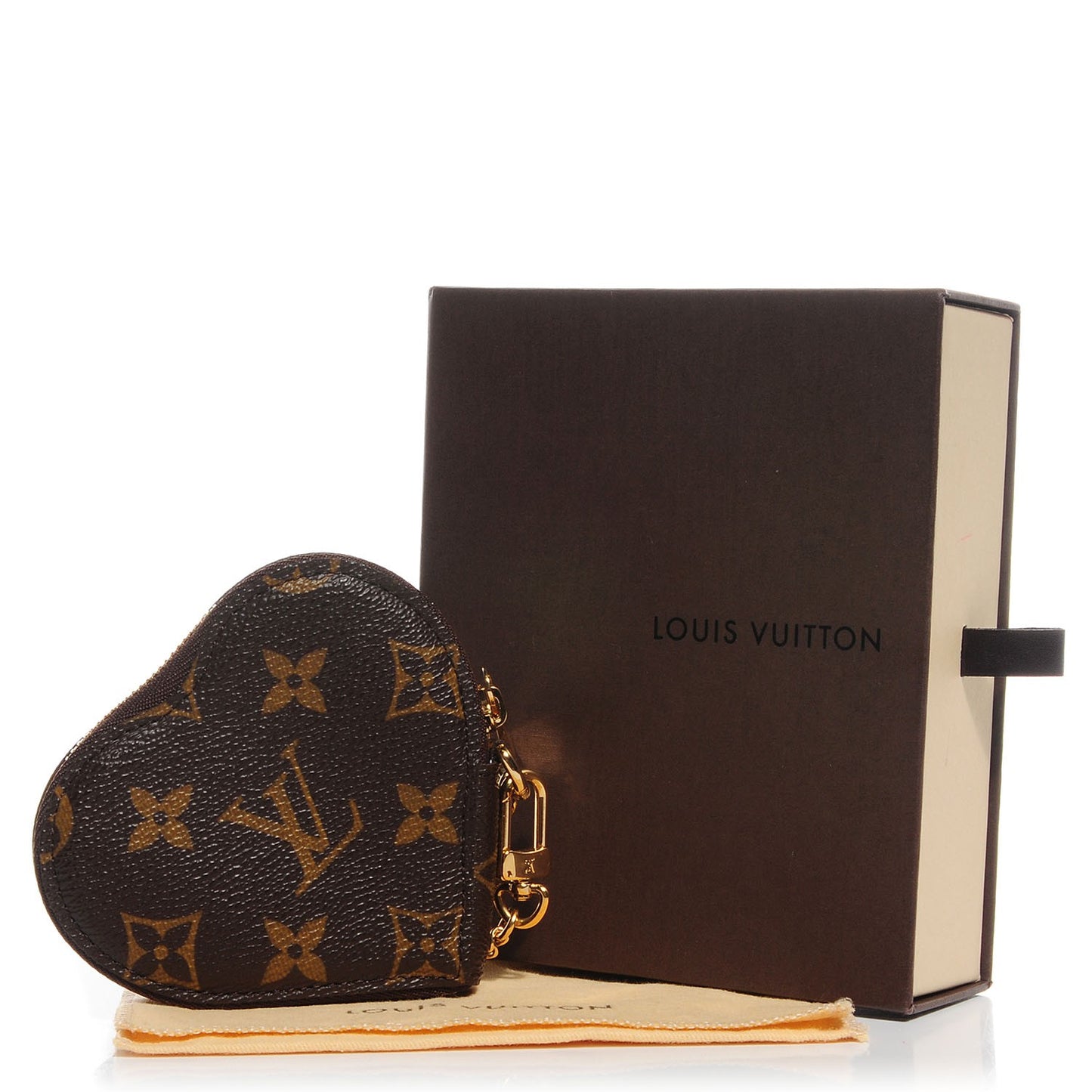 Monogram Leopard Coeur Heart Coin Purse Blanc Corail