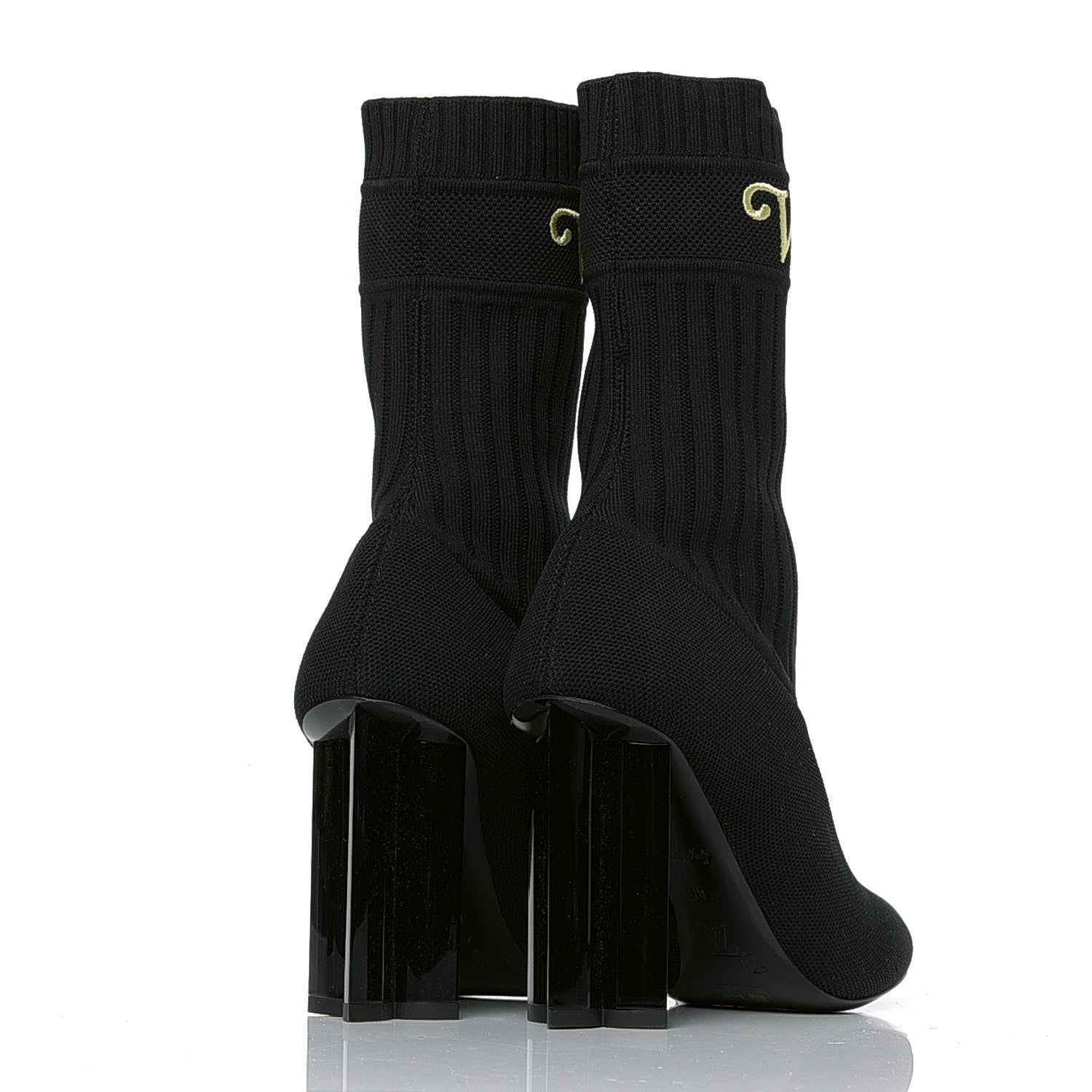 Louis Vuitton Stretch Fabric New Wave Silhouette Ankle Boots 36 Black 3 of 5