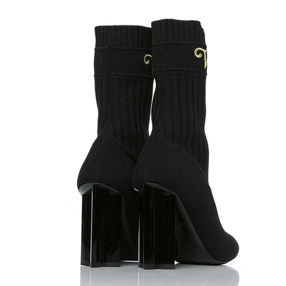 Louis Vuitton Stretch Fabric New Wave Silhouette Ankle Boots 36 Black 3 of 5