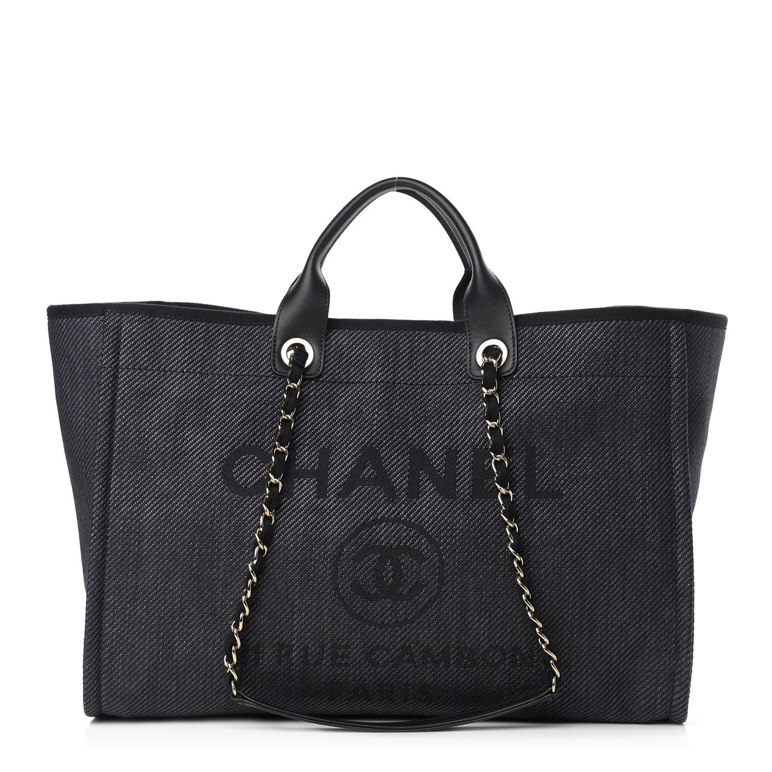 Chanel Mixed Fibers Large Deauville Tote Black 1 of 9
