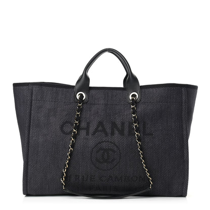 Chanel Mixed Fibers Large Deauville Tote Black 1 of 9