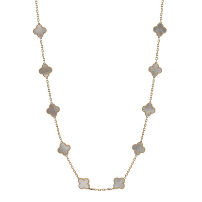 Van Cleef & Arpels 18K Yellow Gold Mother of Pearl 20 Motifs Vintage Alhambra Necklace 1 of 5