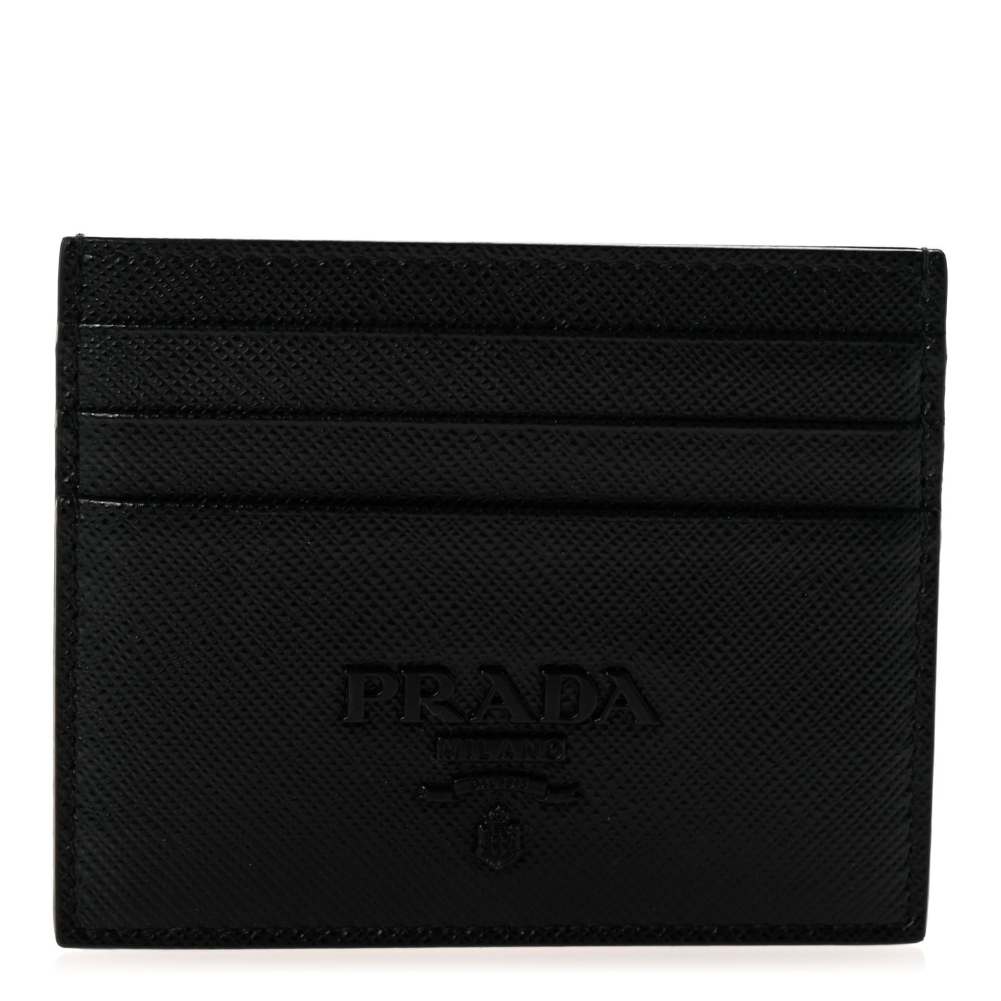 Saffiano Shine Monochrome Card Holder Black