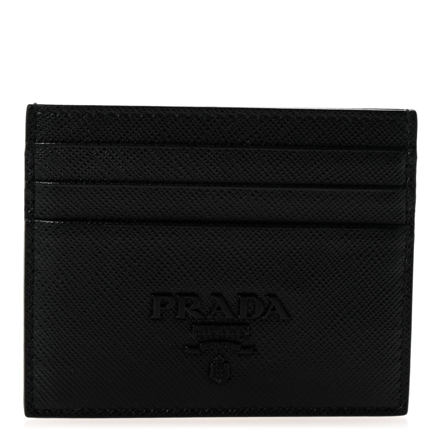 Prada Saffiano Shine Monochrome Card Holder Black 1 of 8