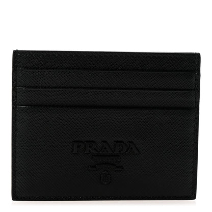 Prada Saffiano Shine Monochrome Card Holder Black 1 of 8