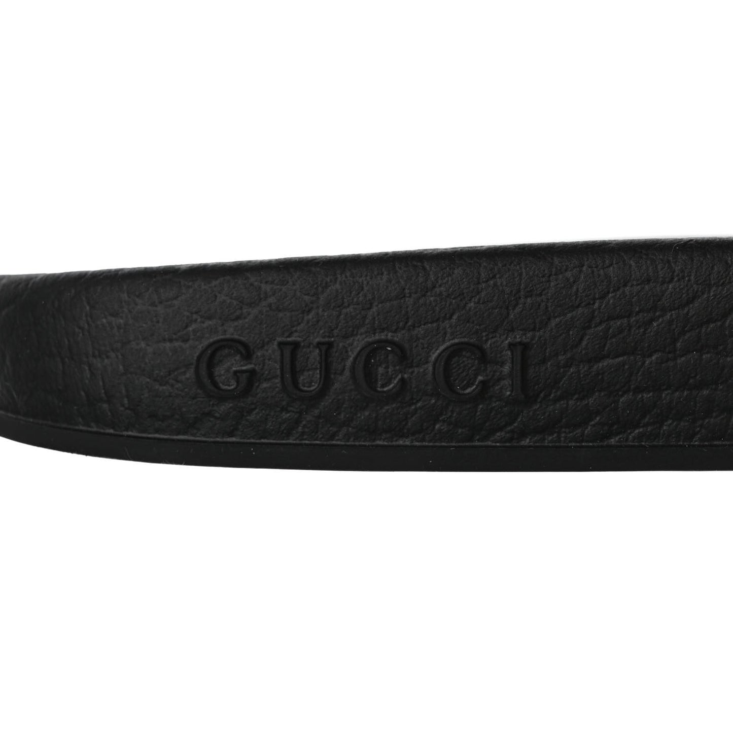 Rubber GG Monogram Perforated Womens Slide Sandals 38 Black