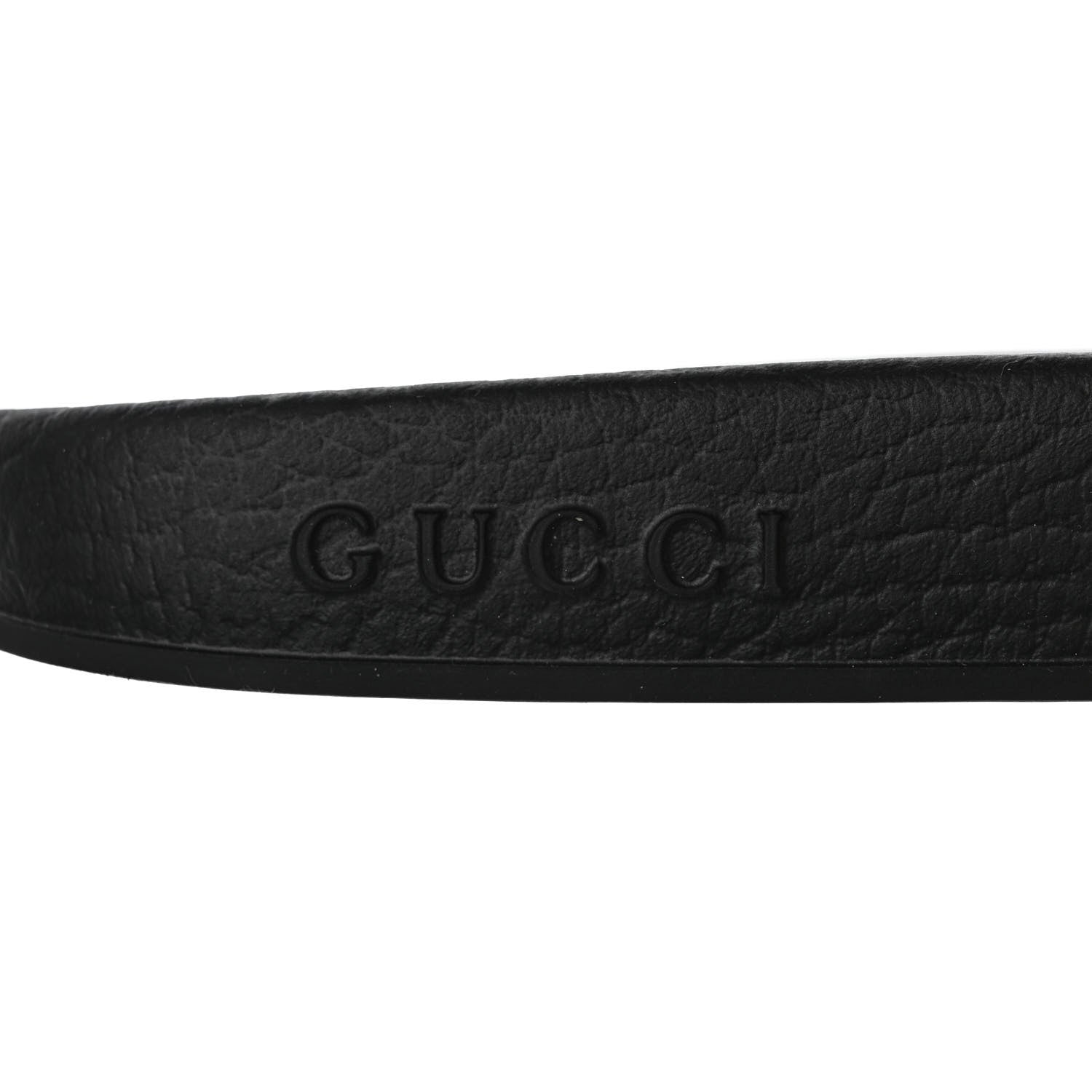Gucci Rubber GG Monogram Perforated Womens Slide Sandals 38 Black 7 of 8