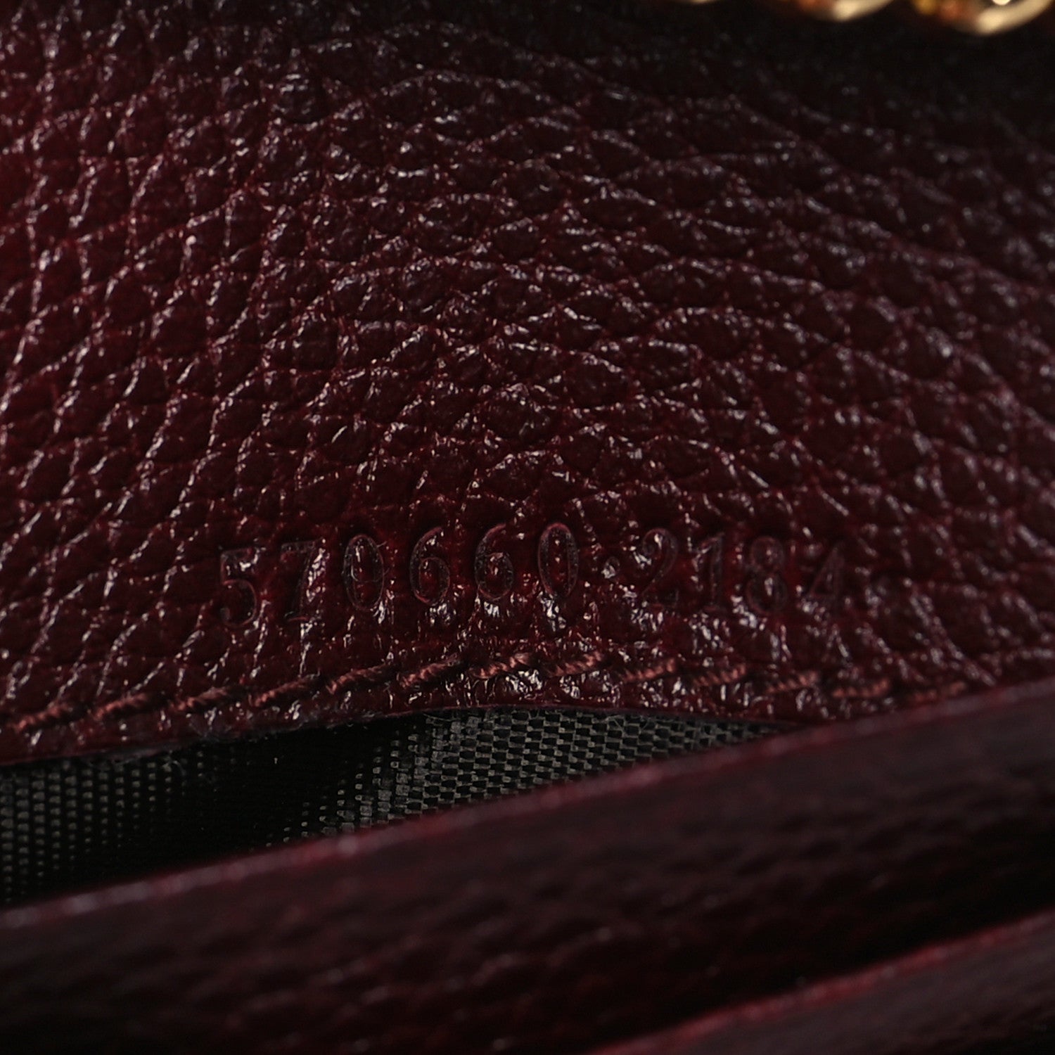 Gucci Grainy Calfskin Zumi Chain Card Case Wallet Vintage Bordeaux 7 of 7