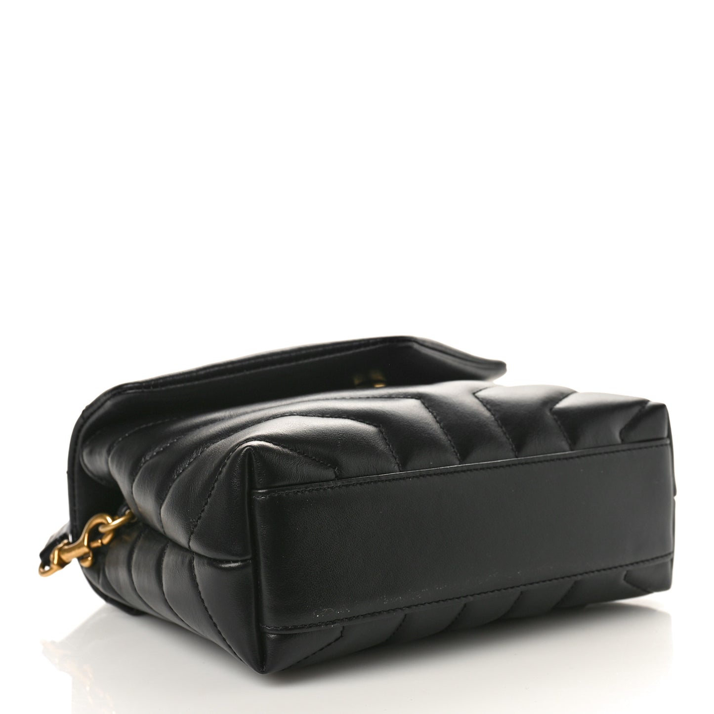 Calfskin Y Quilted Monogram Toy Loulou Crossbody Bag Black