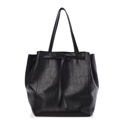 Celine Crocodile Embossed Calfskin Medium Belt Cabas Phantom Black 1 of 7